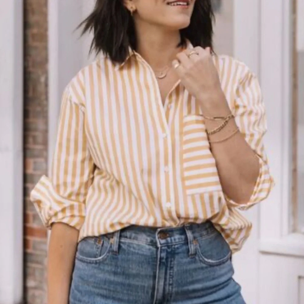 AYR Deep End Buttondown Yellow Stripe Shirt
Size XS - Picture 5 of 10